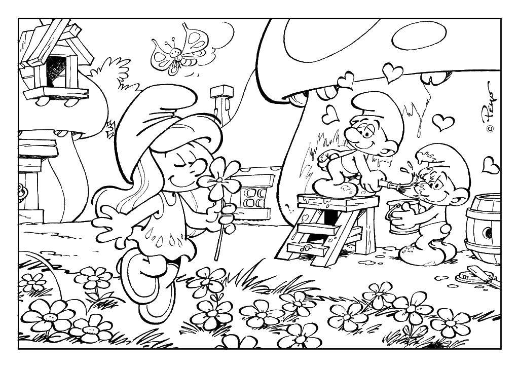 Online coloring pages coloring page the smurfs the smurfs download print coloring page