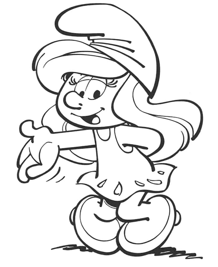 Nice smurfette coloring page