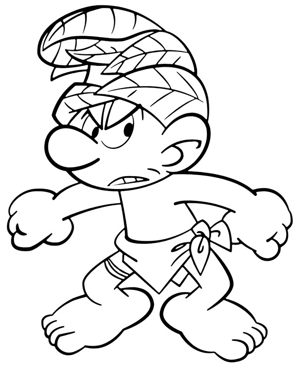 Smurf coloring page cartoon