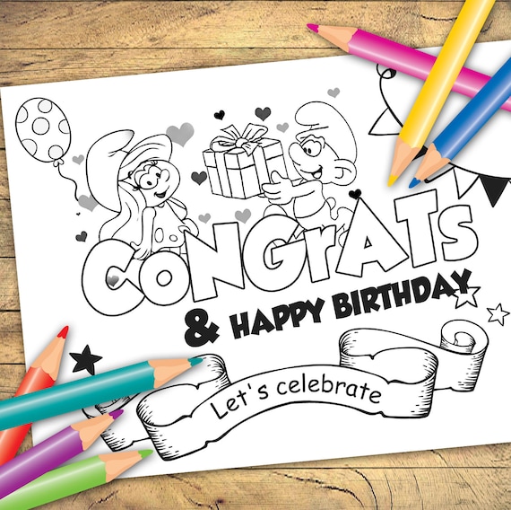 Instant download smurfs coloring pages sheets smurfs birthday activities smurfs favor smurfs party activity smurfs printable instant download