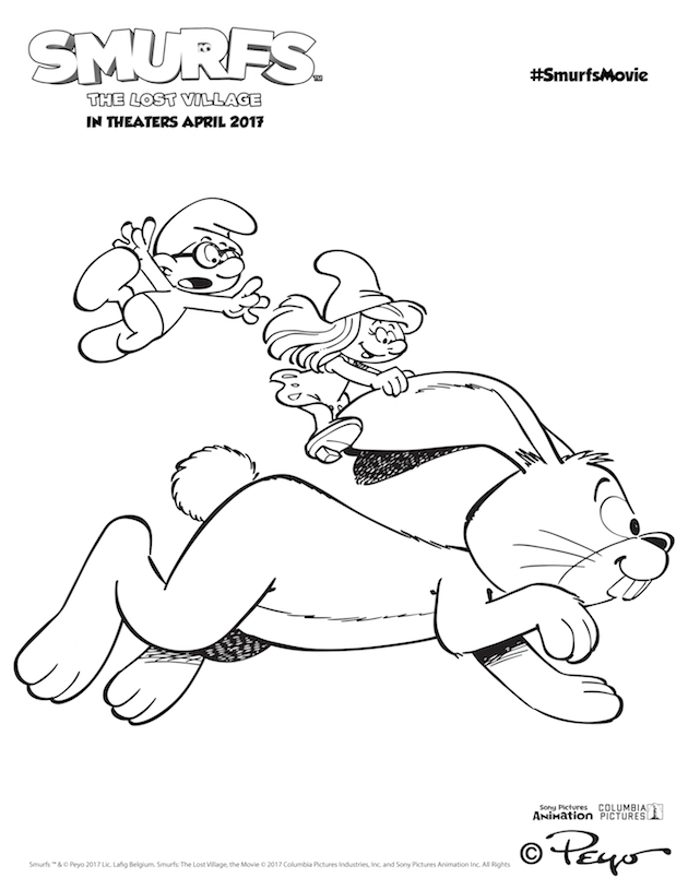 Smurfs the lost village printable coloring sheets win tickets to the premiere