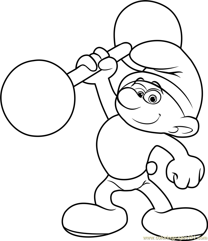 Hefty smurf coloring page for kids