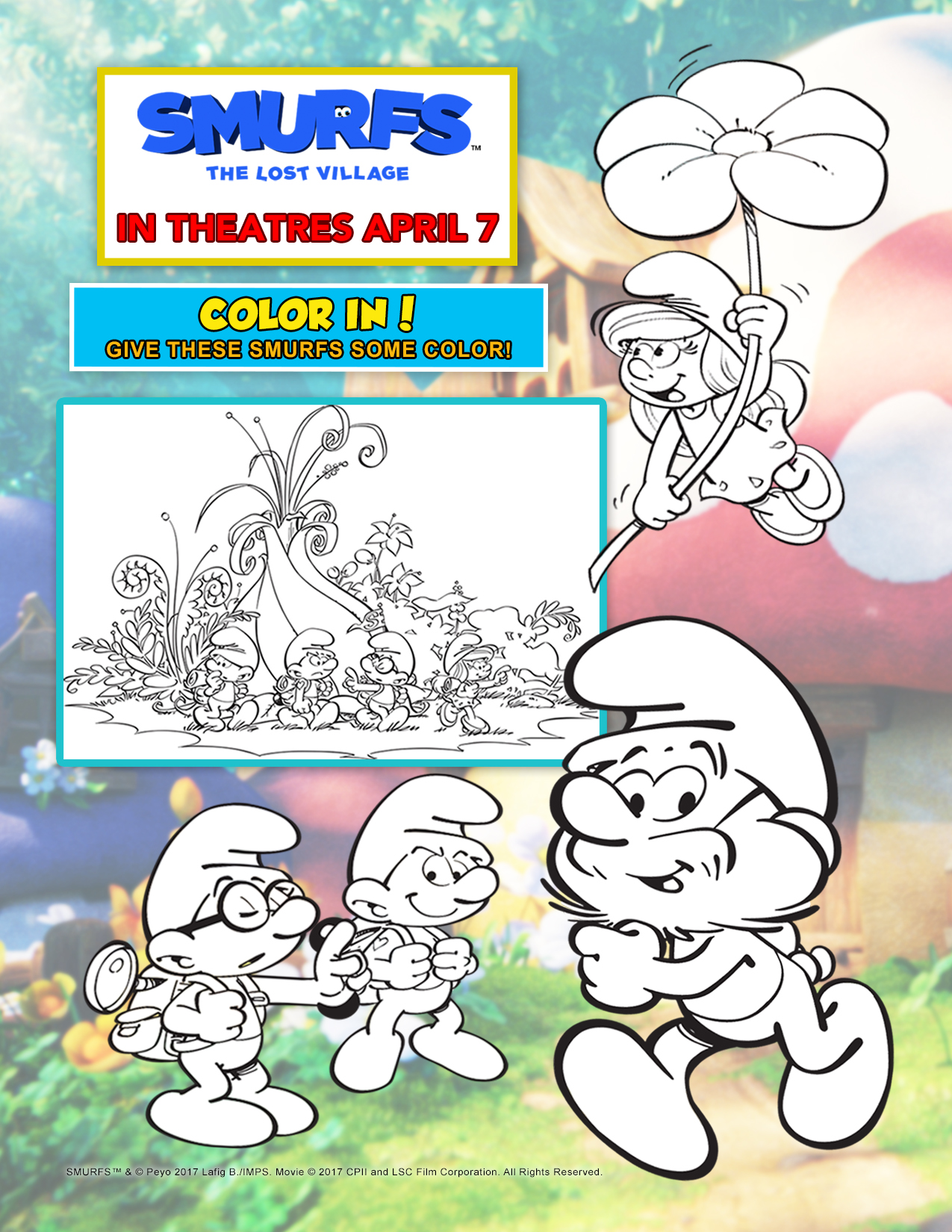 Smurfs the lost village free printable activity sheets