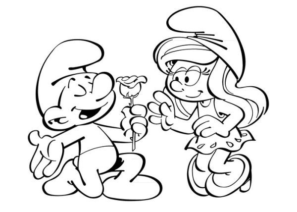 Cute smurf coloring pages printable pdf