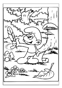 Engage kids with printable smurfs coloring pages