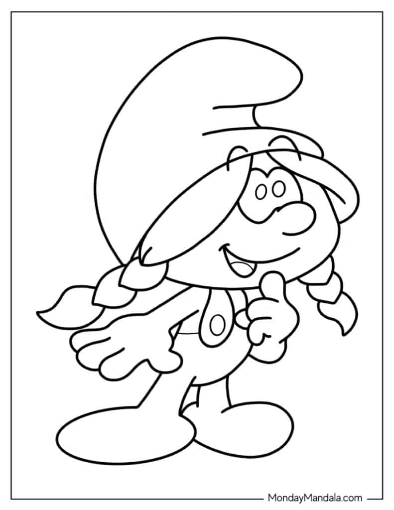 Smurf coloring pages free pdf printables