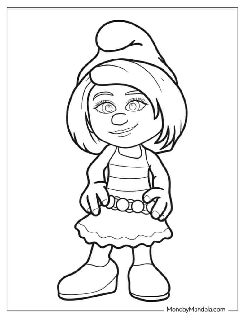 Smurf coloring pages free pdf printables