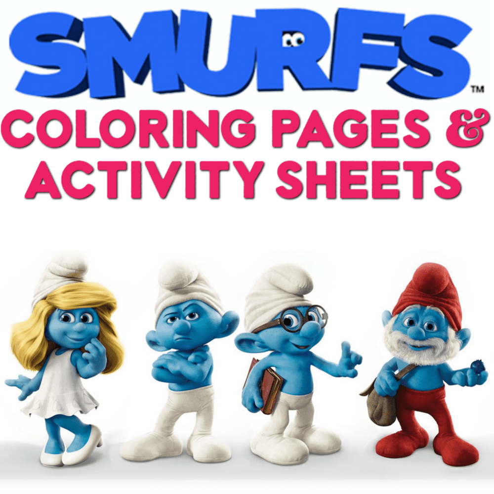 Free printable smurfs coloring pages activity sheets