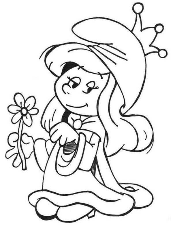 Princess smurfette coloring page