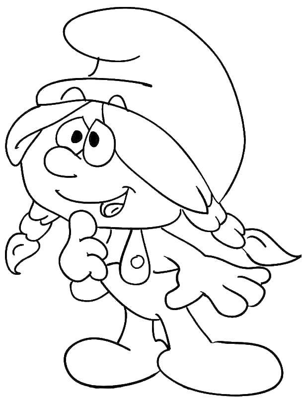 Online coloring pages coloring page smurf pretended to be smurfette the smurfs download print coloring page