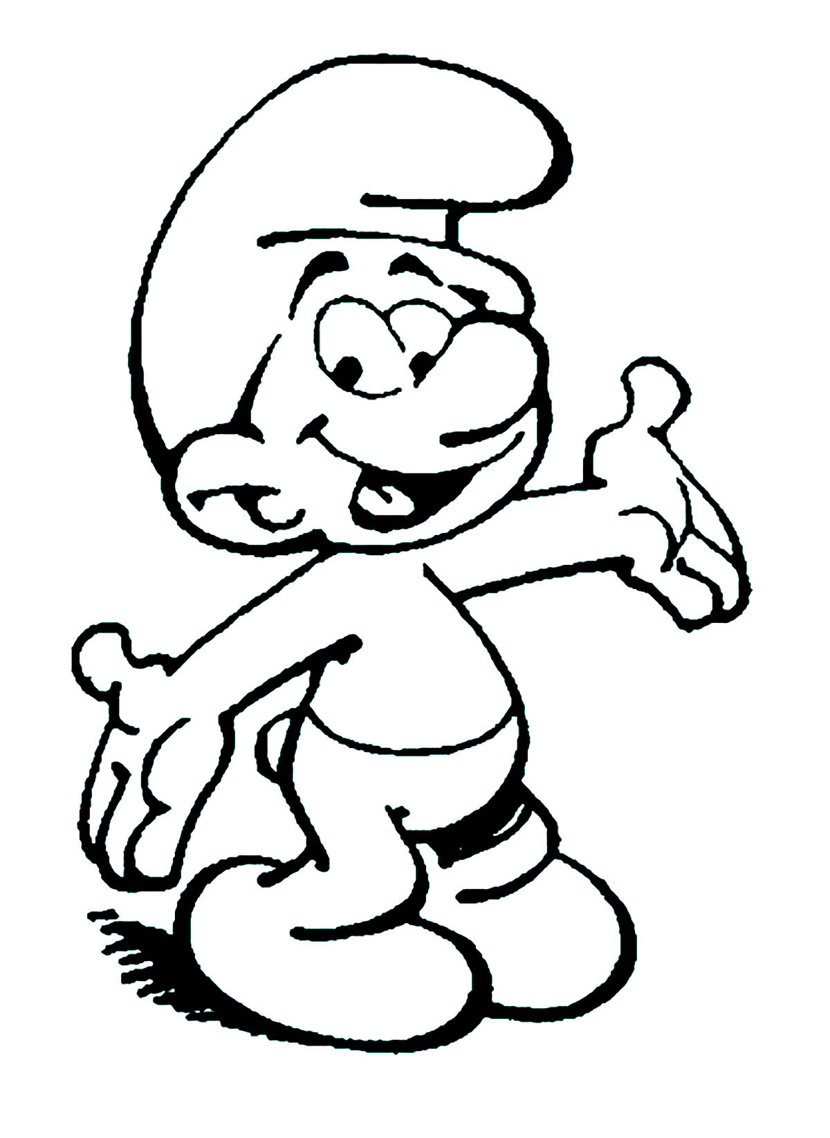 Happy smurfs coloring page