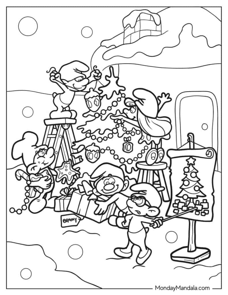 Smurf coloring pages free pdf printables