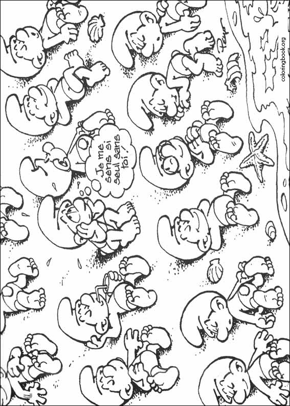 The smurfs coloring page