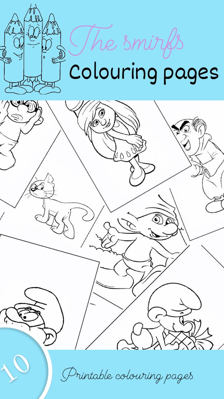 The smurfs colouring pages made by teachers