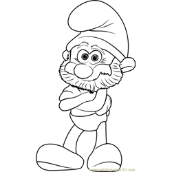 Papa smurf coloring page for kids