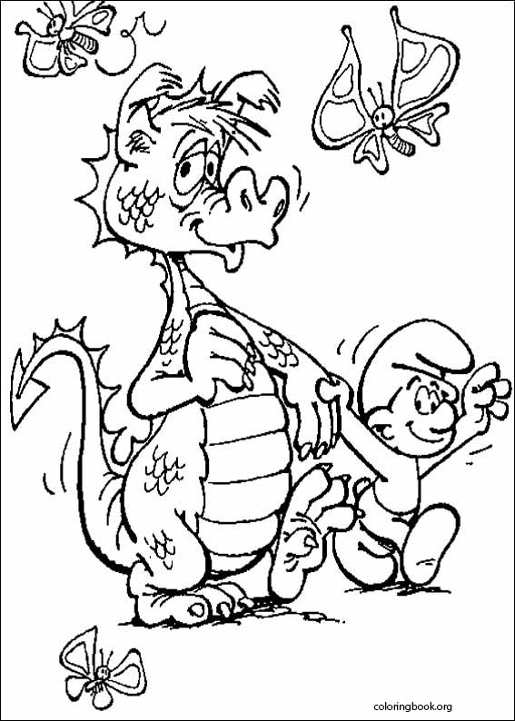 The smurfs coloring page