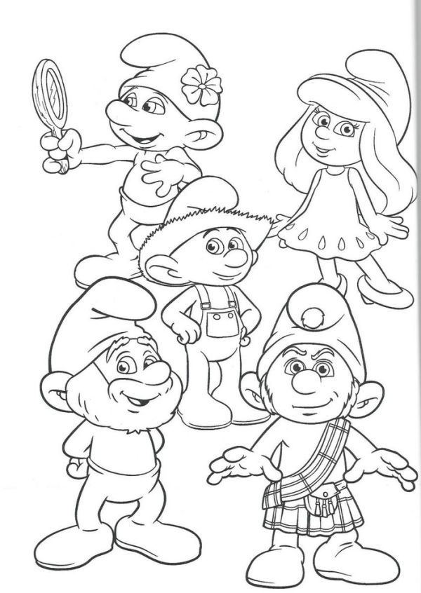 Cute smurf coloring pages printable pdf