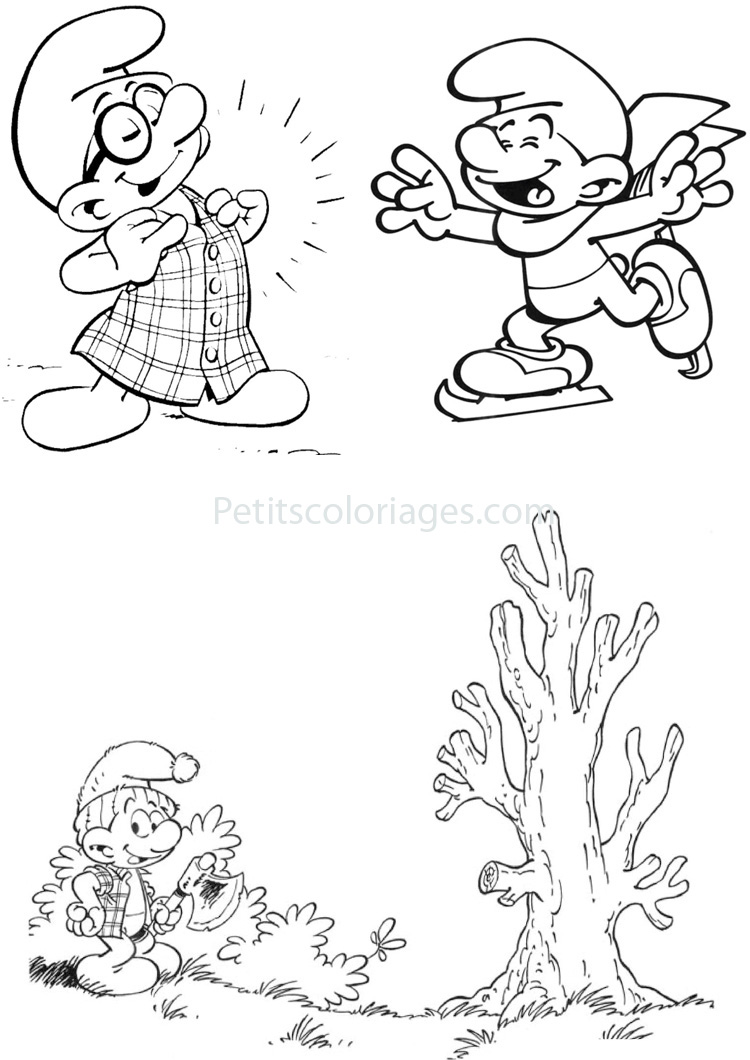 Free smurfs drawing to download and color