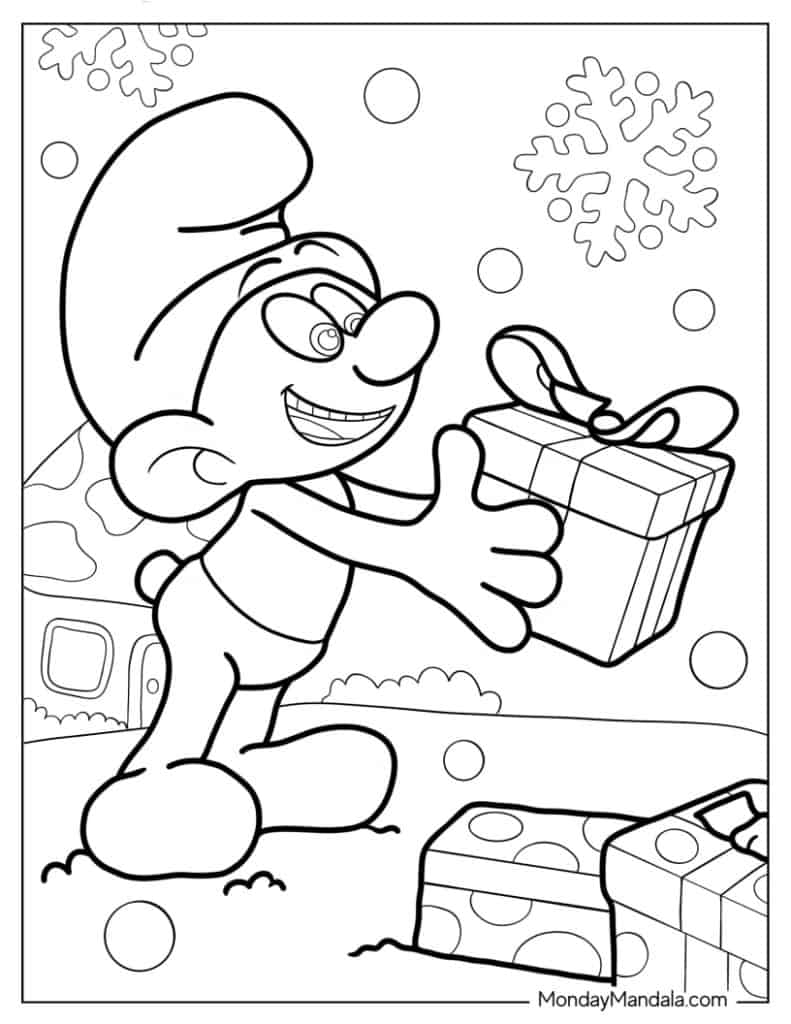 Smurf coloring pages free pdf printables