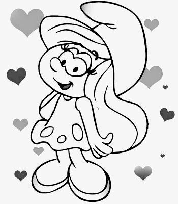 Girls pretty love heart coloring pages printable smurfette smurf school art activities foâ pãginas para colorir gratuitas desenhos para colorir livro de colorir