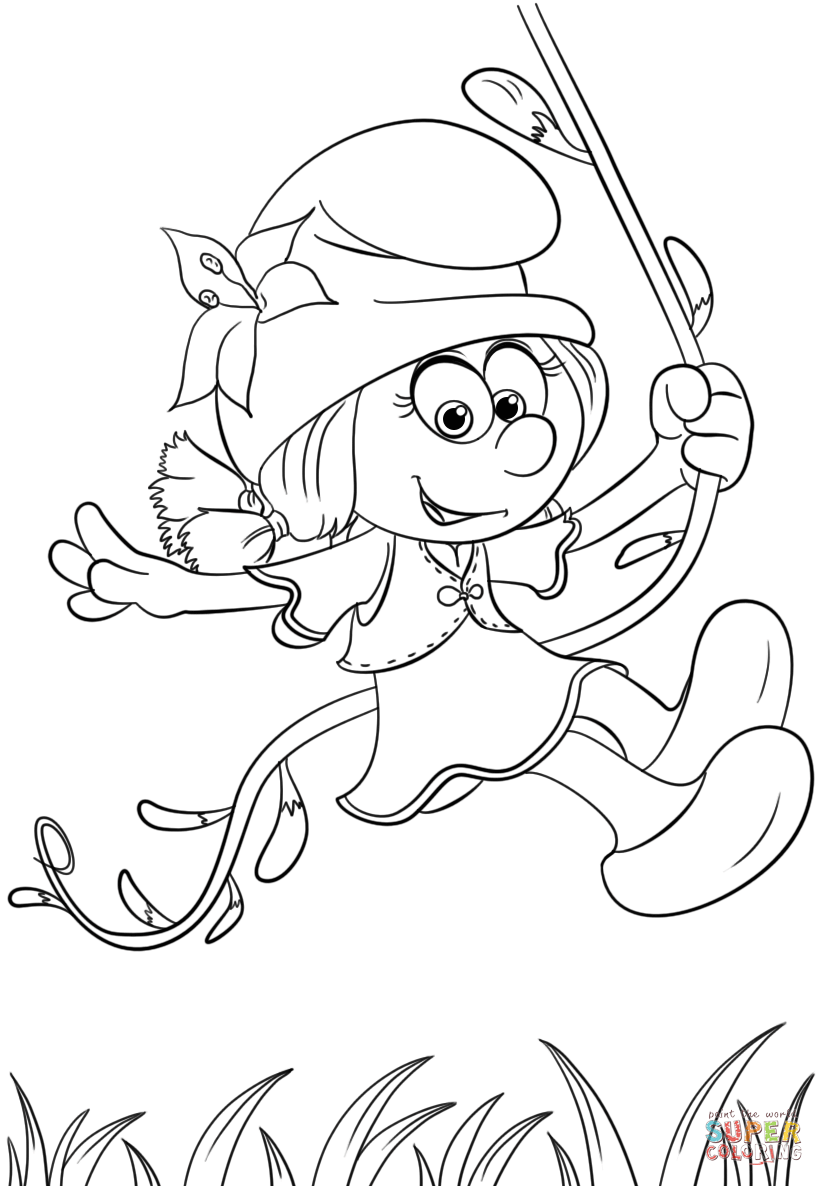 Smurflily from smurfs the lost village coloring page free printable coloring pages