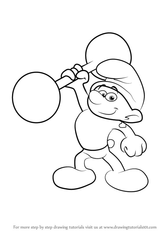 Learn how to draw hefty smurf from smurfs