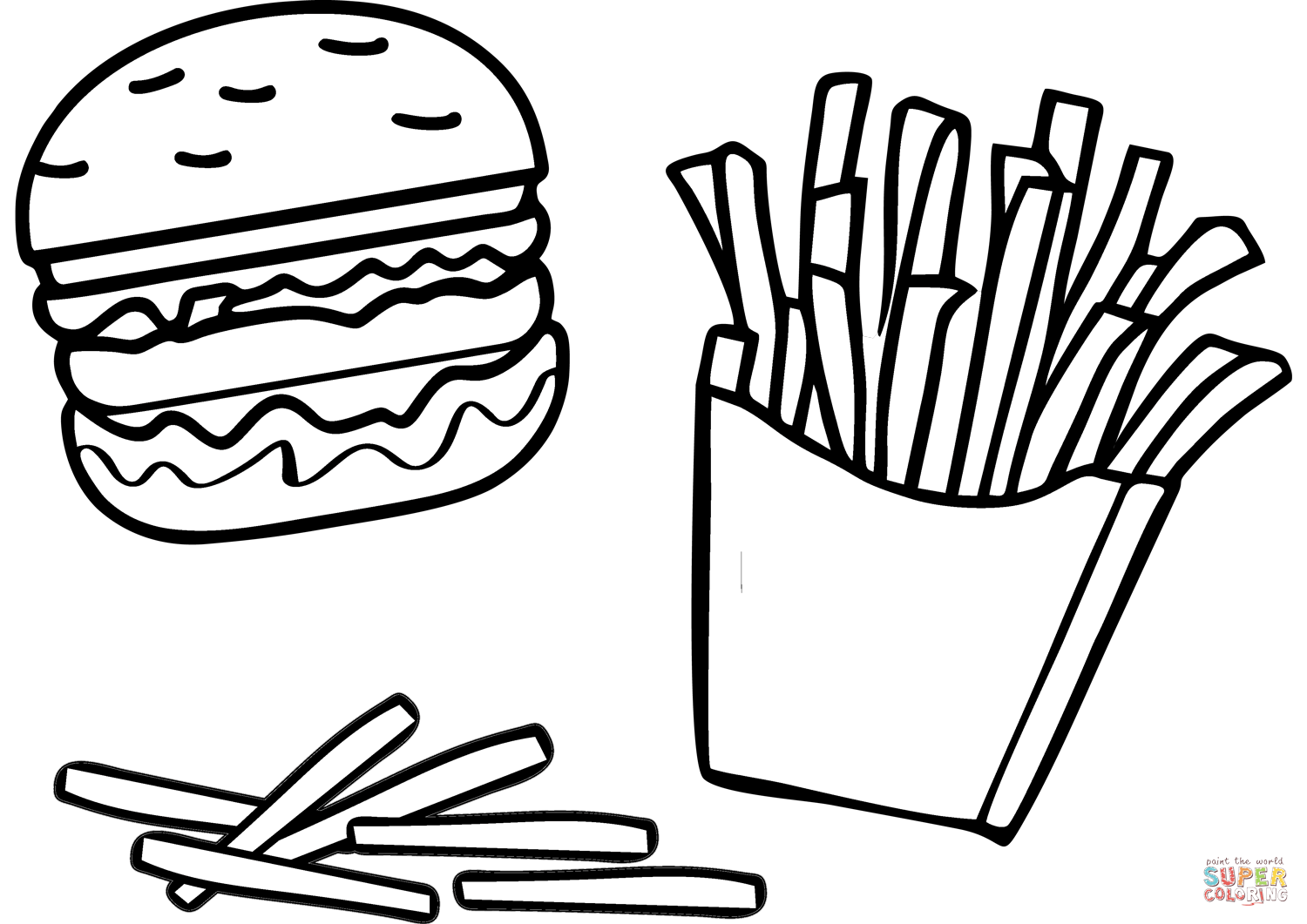 Fast food coloring page free printable coloring pages