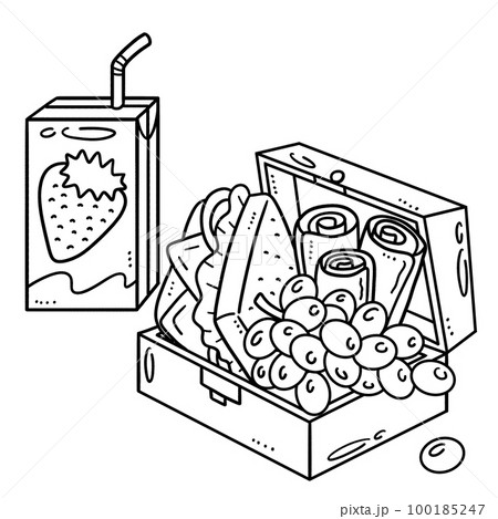 Snack food isolated coloring page for kids