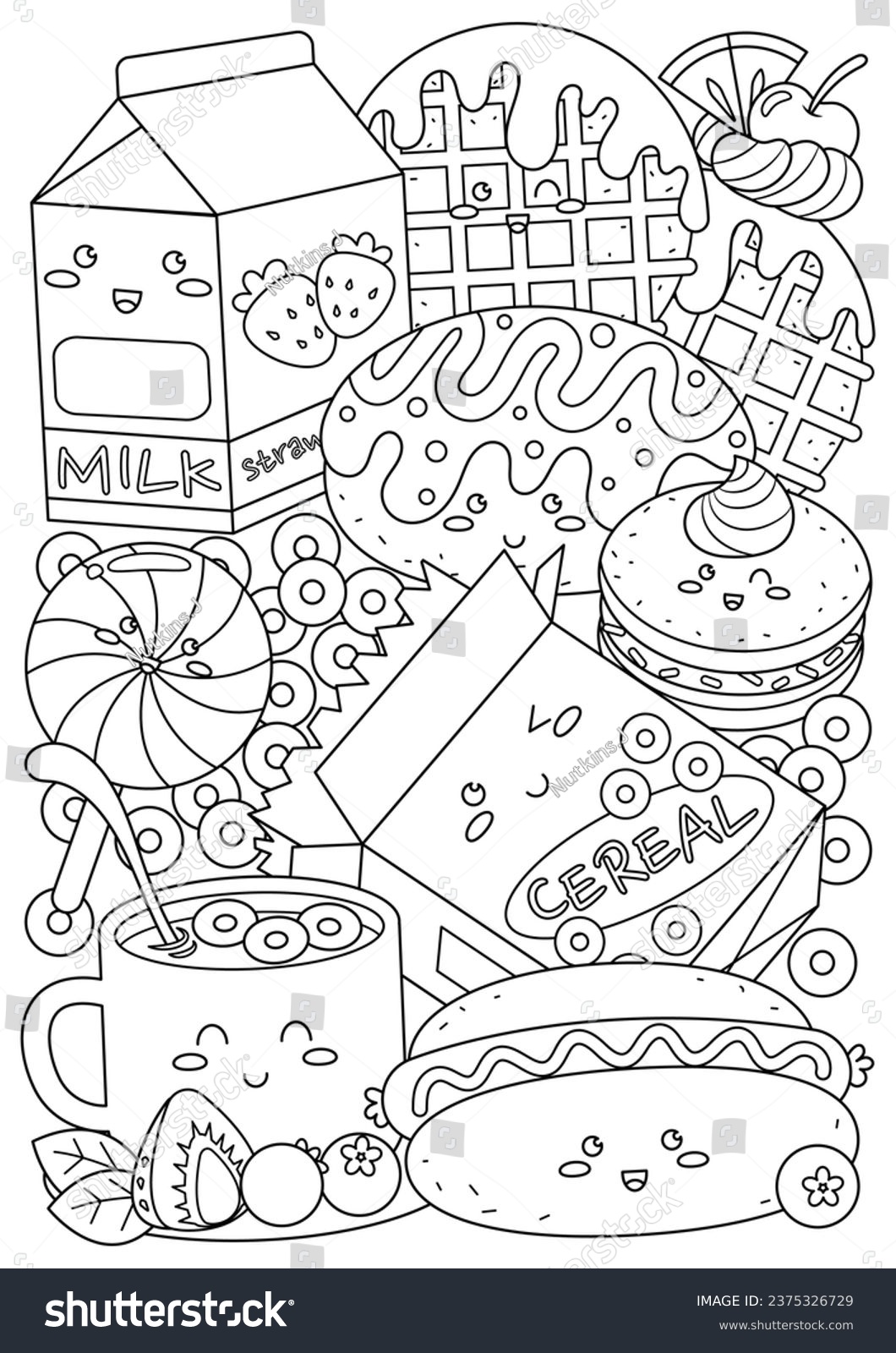 Thousand coloring pages food royalty