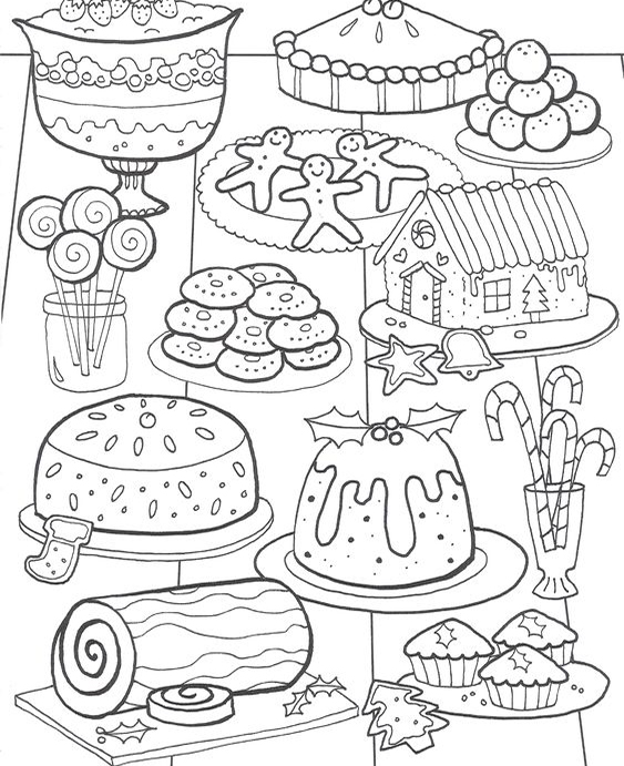 Free easy to print food coloring pages