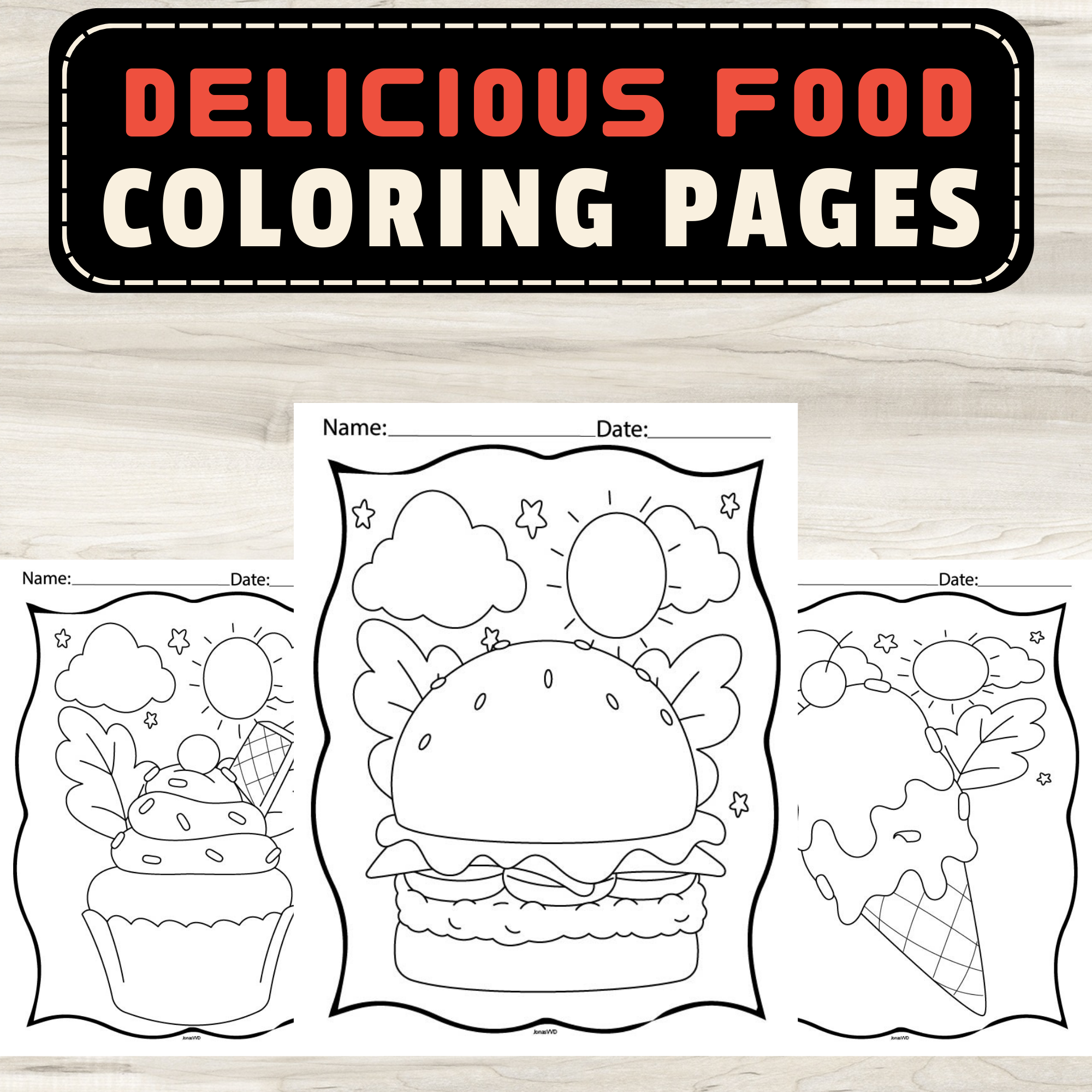 Delicious food coloring pages yummy creations to color