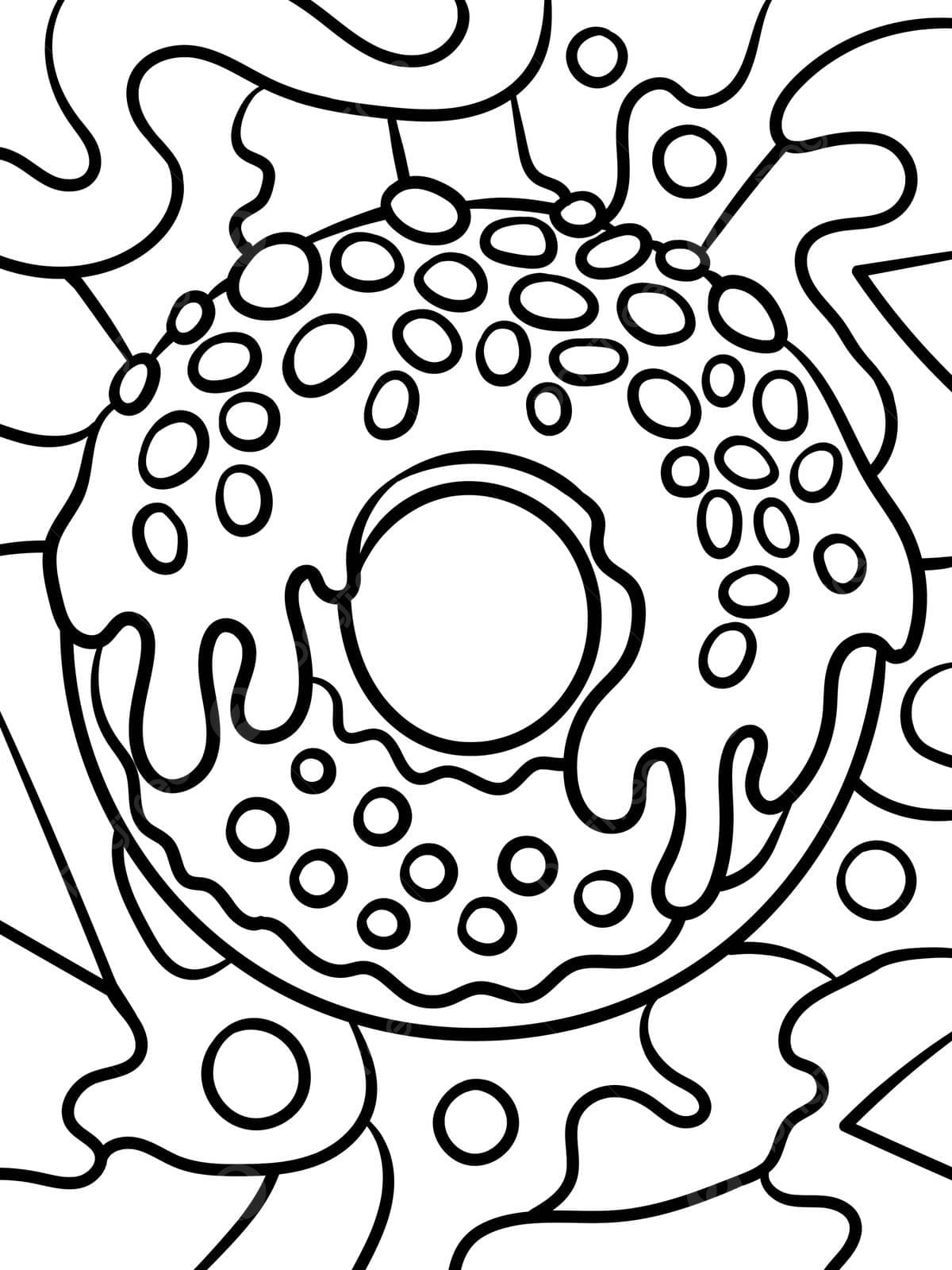 Donut sweet food coloring page for kids line colouring page colouring book vector line colouring page colouring book png and vector with transparent background for free download