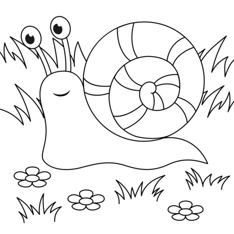 Cute snail coloring page free printable coloring pages