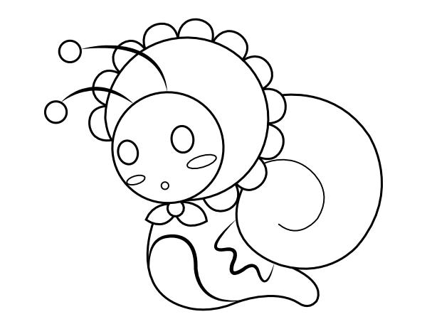 Printable baby snail coloring page