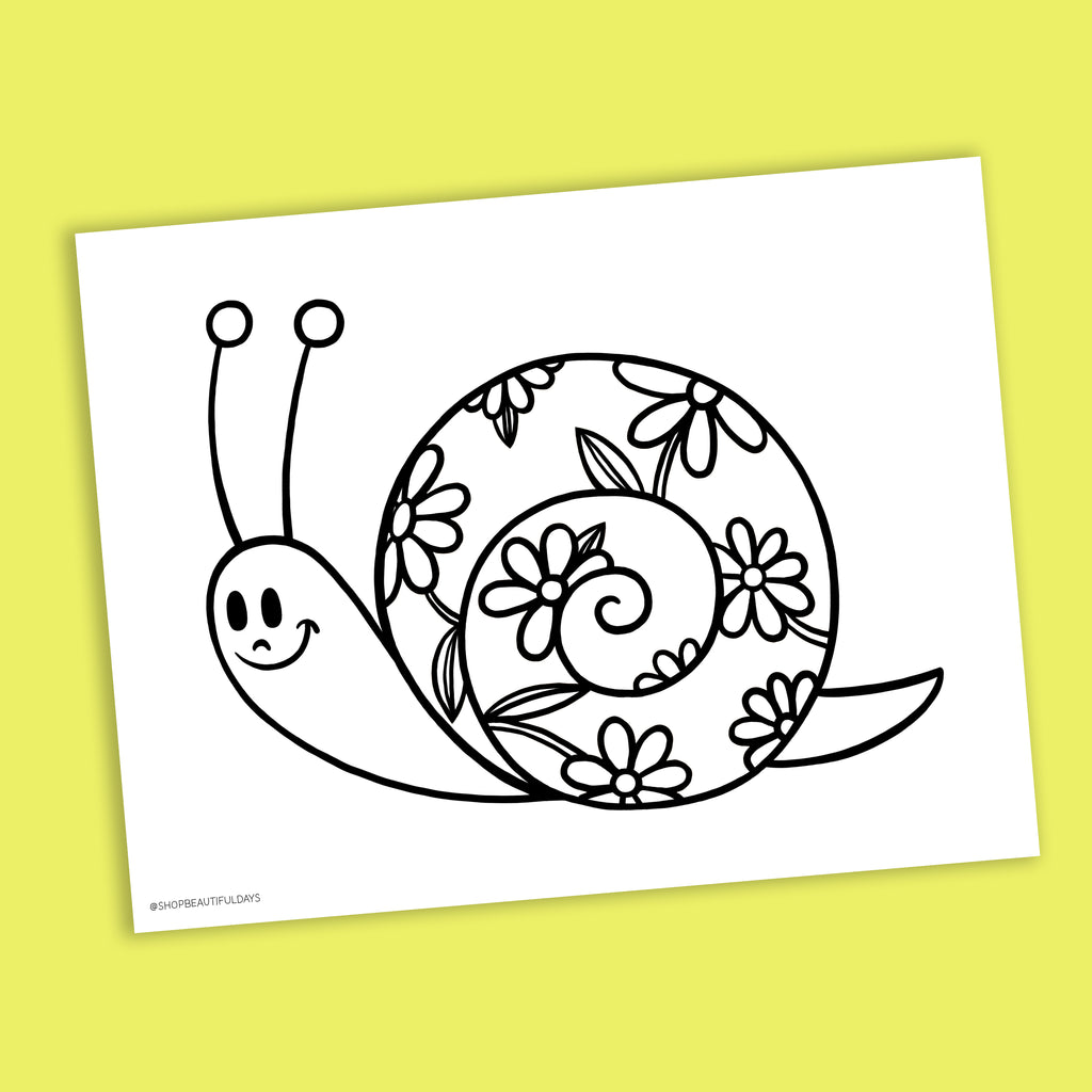 Snail coloring page