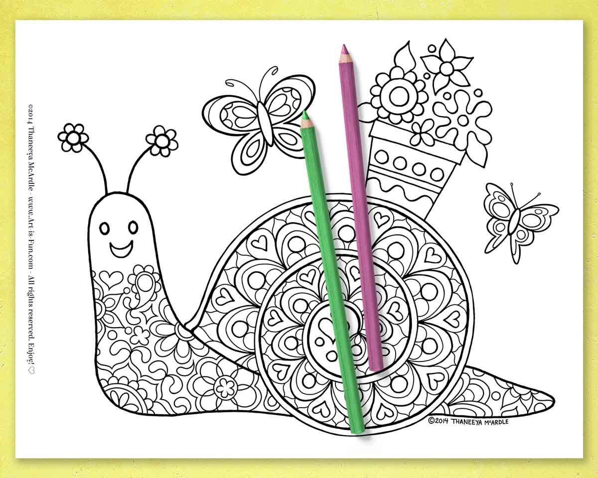 How to draw cute snails