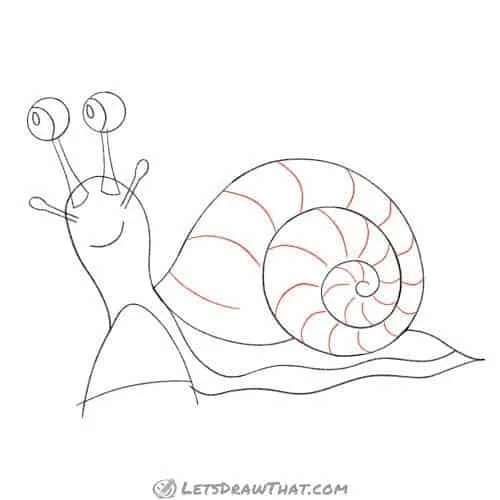 How to draw a snail a really cute snail drawing