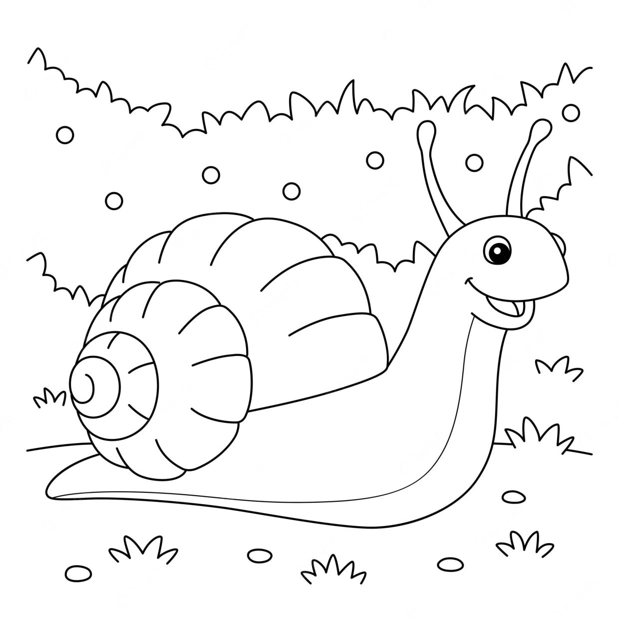 Color with snail coloring pages