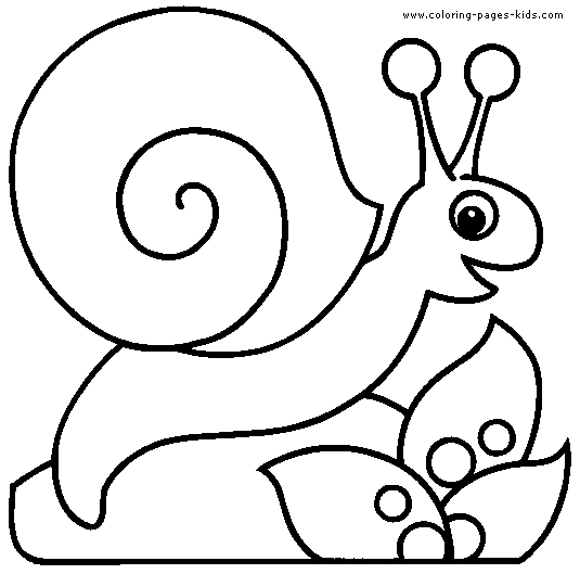 Snail on a leaf color page