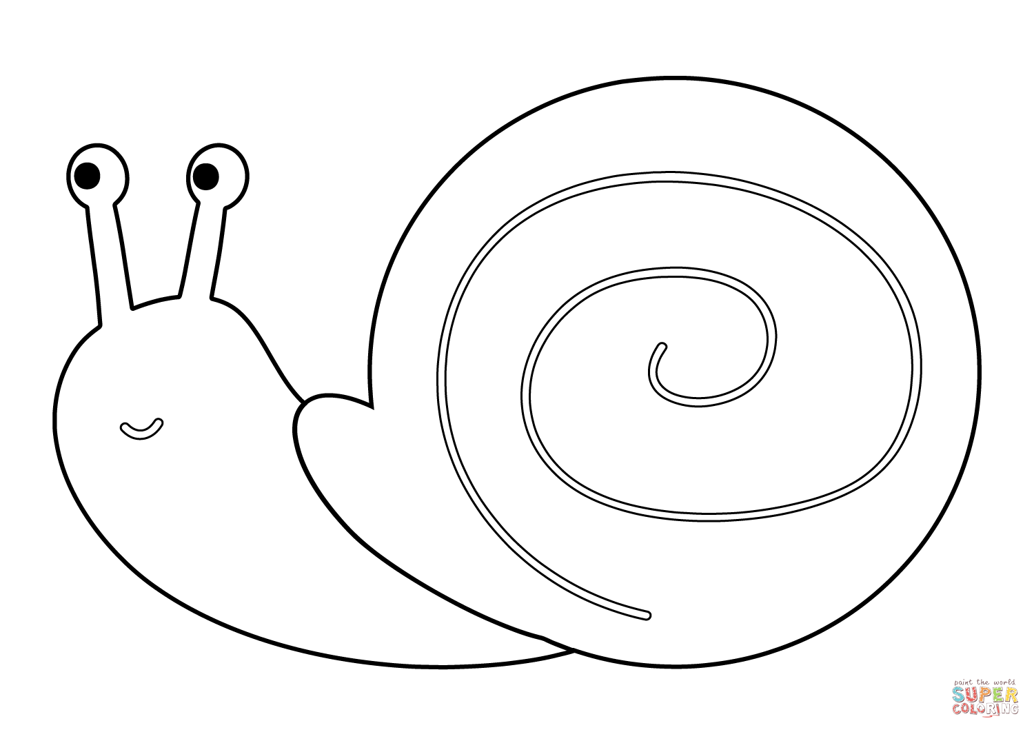 Cartoon snail coloring page free printable coloring pages