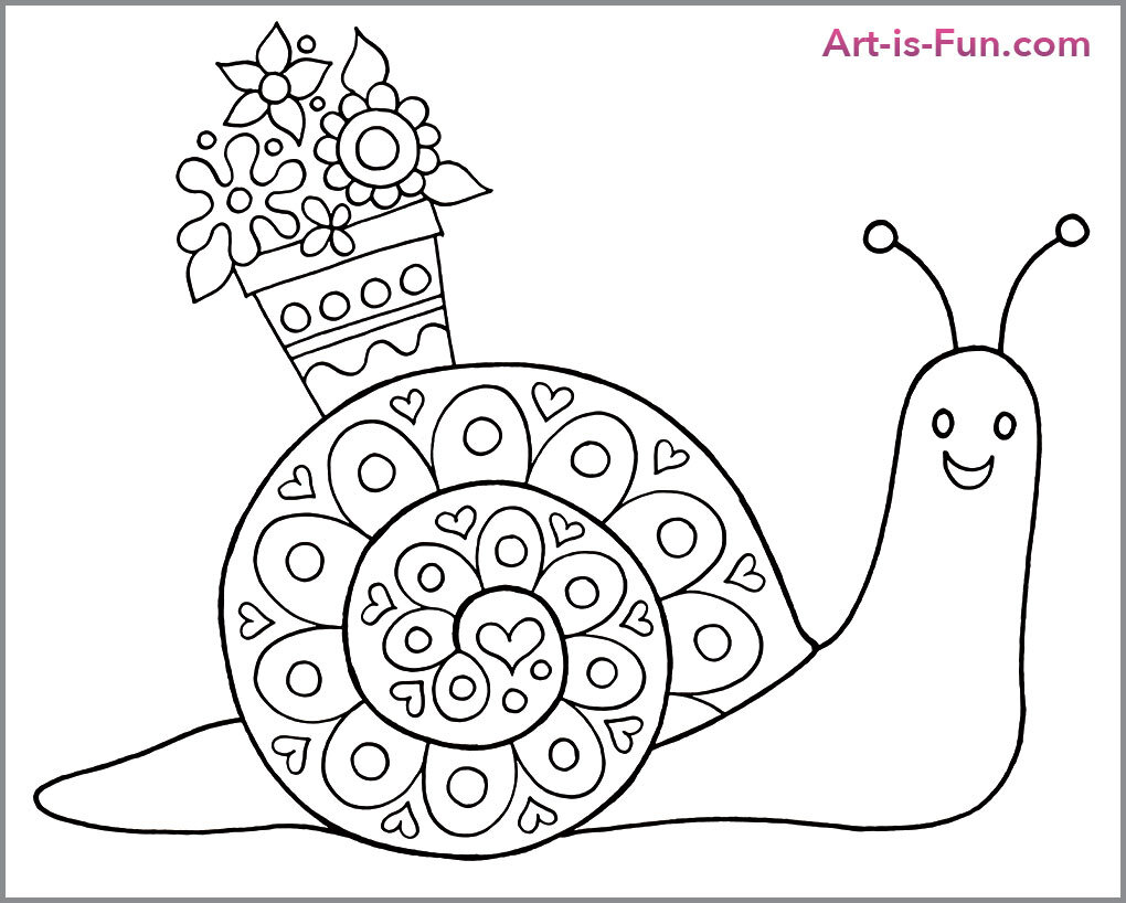 How to draw cute snails