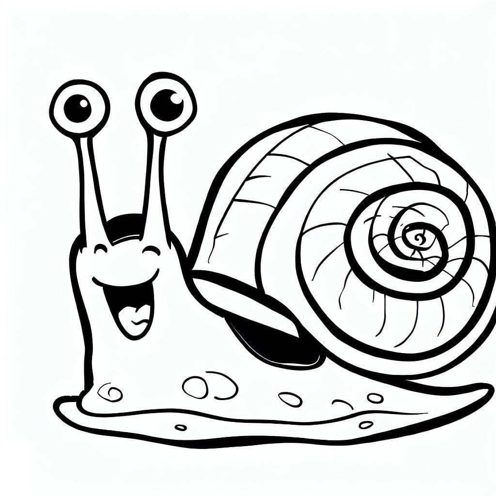 Surprised snail coloring page