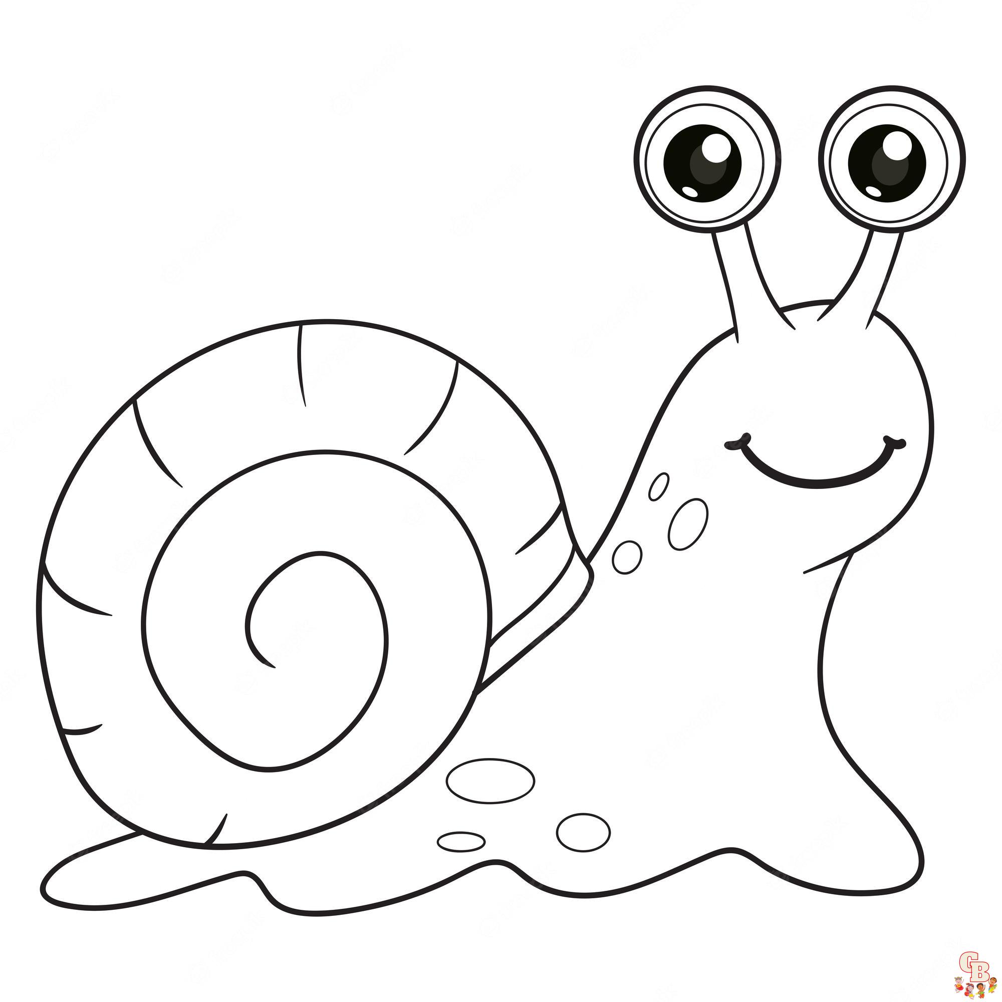 Color with snail coloring pages