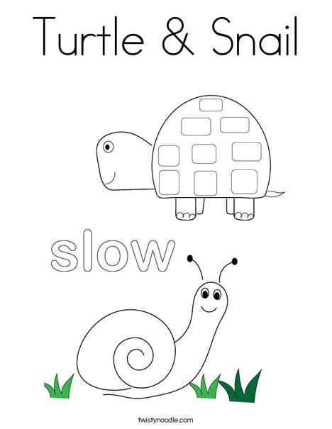 Turtle snail coloring page