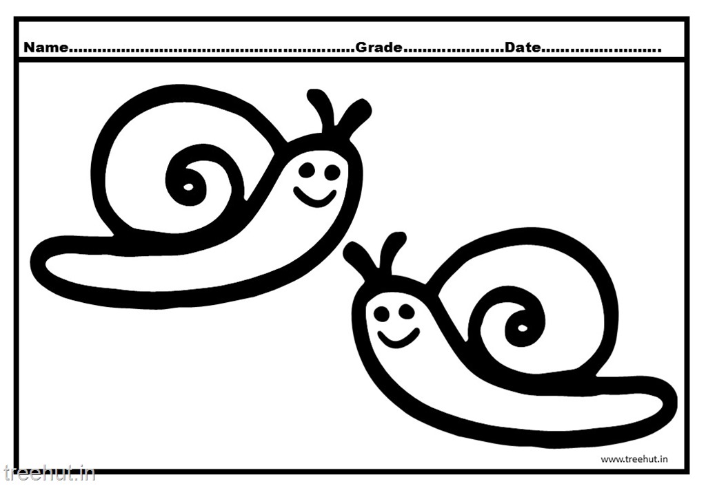 Cute snail colorg pages