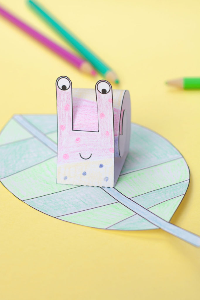 Toddler snail coloring page and craft