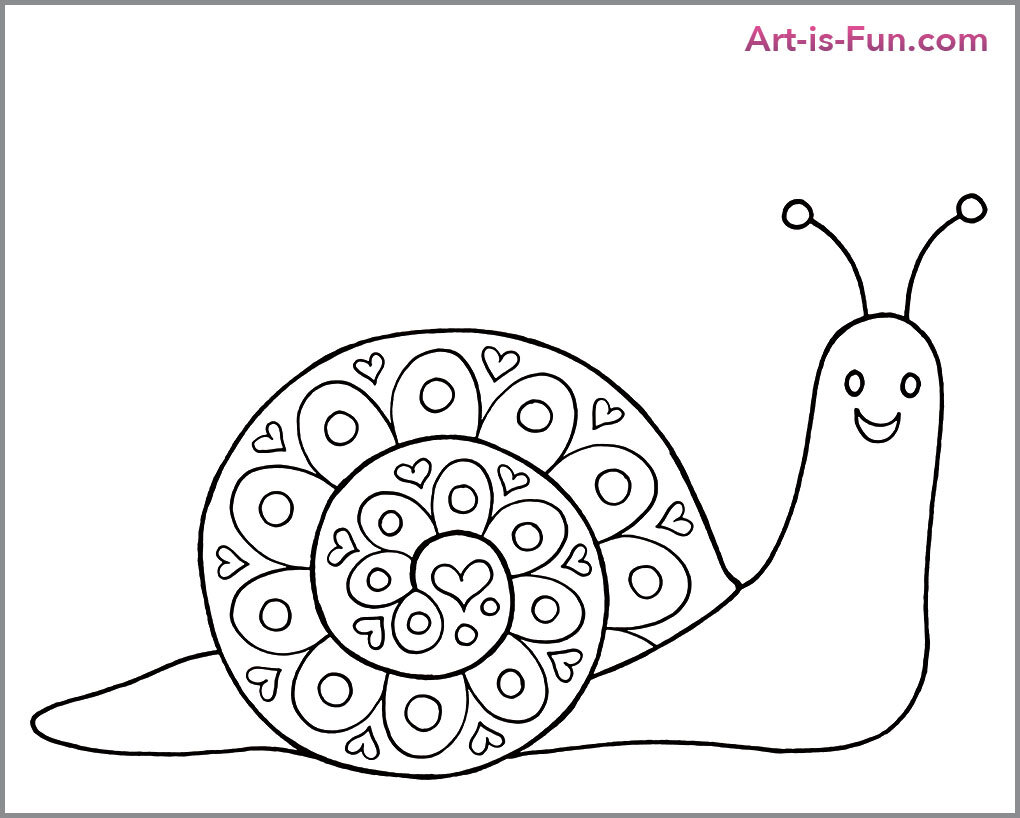 How to draw cute snails