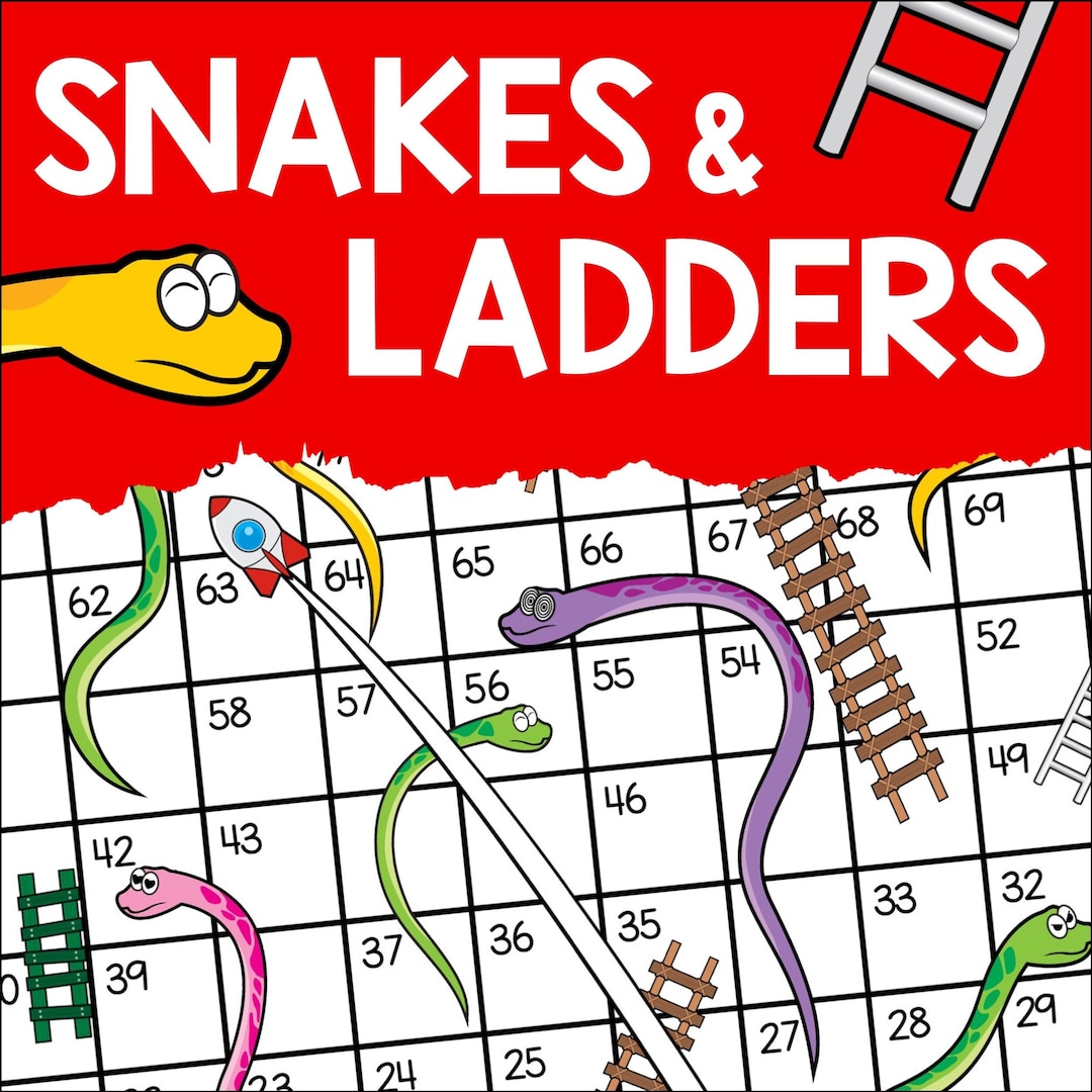 Printable snakes and ladders game family board game night kids classic games digital download fun indoor activities easy print