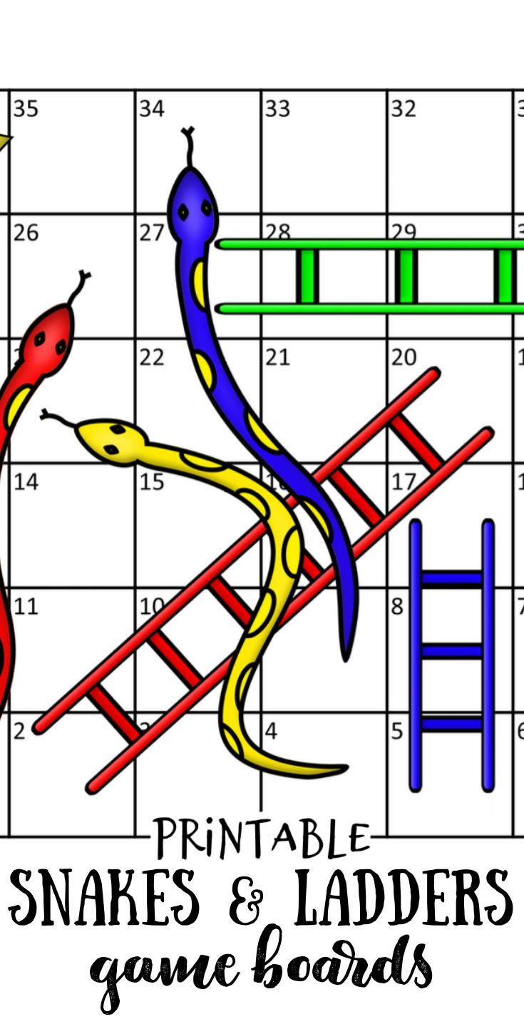 Printable snakes ladders game boards
