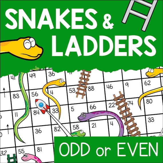 Buy printable snakes and ladders game family board game educational odd or even math game kids learning activity instant download pdf online in india